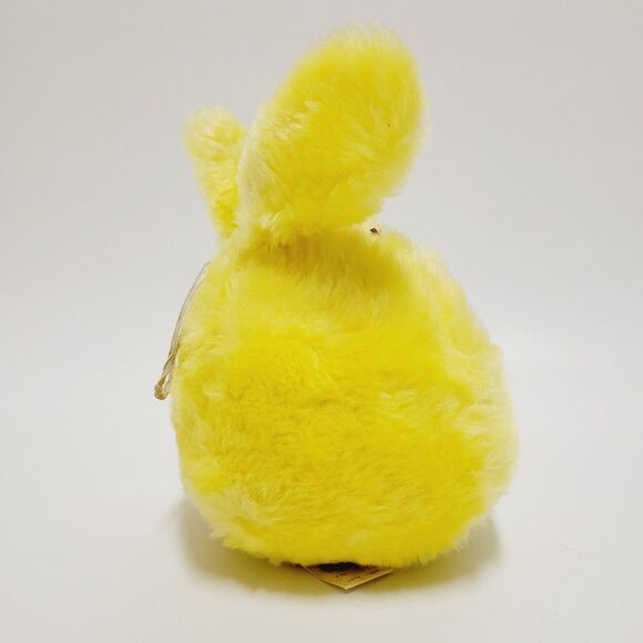 Yellow Bunny Rabbit Plush Vintage Animal Farm Musical Baby Stuffed Animal Toy 6" - Picture 3 of 12